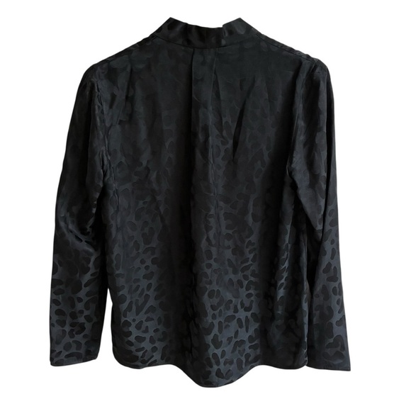 Babaton Black Leopard Power Blouse Silk Viscose Small - Picture 8 of 13
